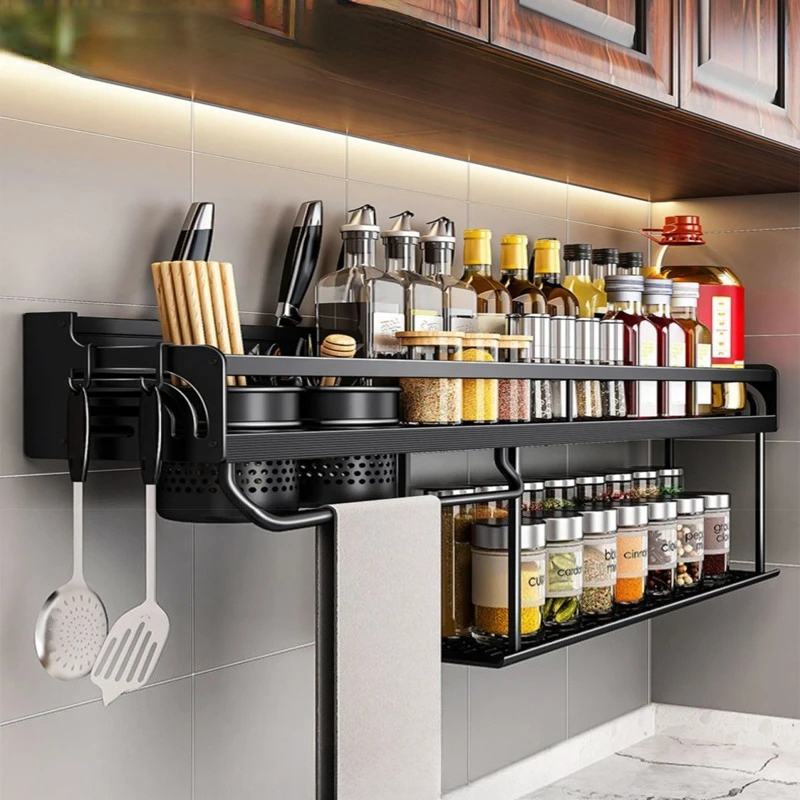 Home Cooking Recipes - 60/70/80cm Kitchen Shelf Wall Mount Spice
