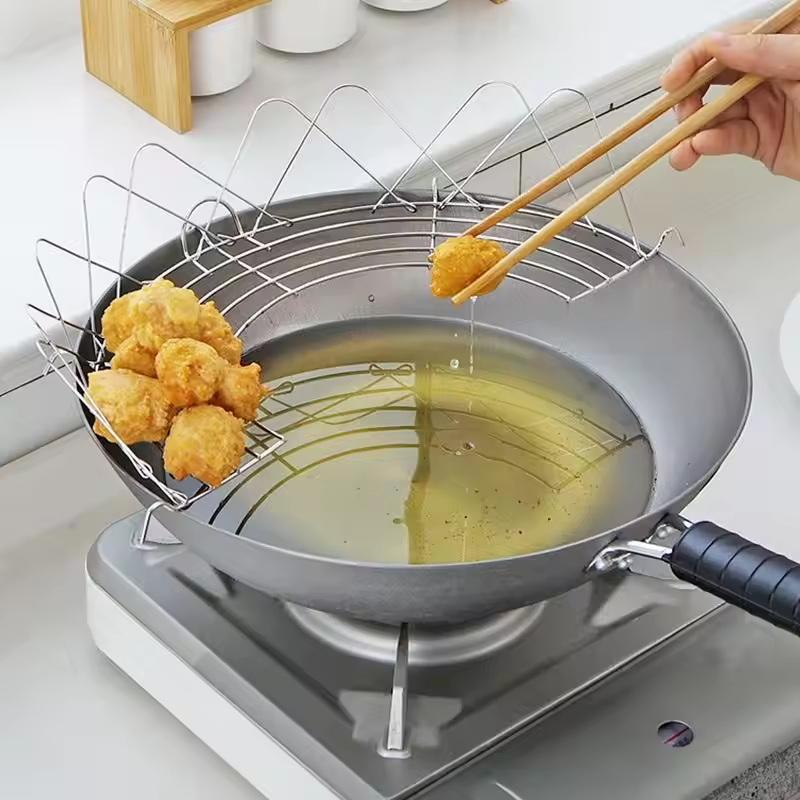 Home Cooking Oil Filter - Foldable Stainless Steel Oil Filter Rack