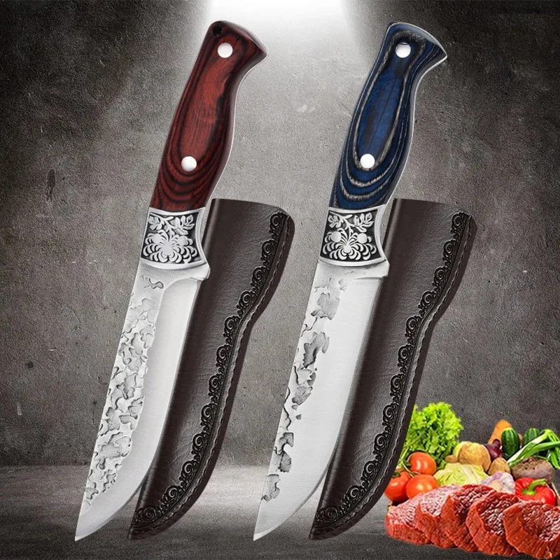 Wok Carbon Steel - Stainless Steel Hand Meat Cleaver Knife