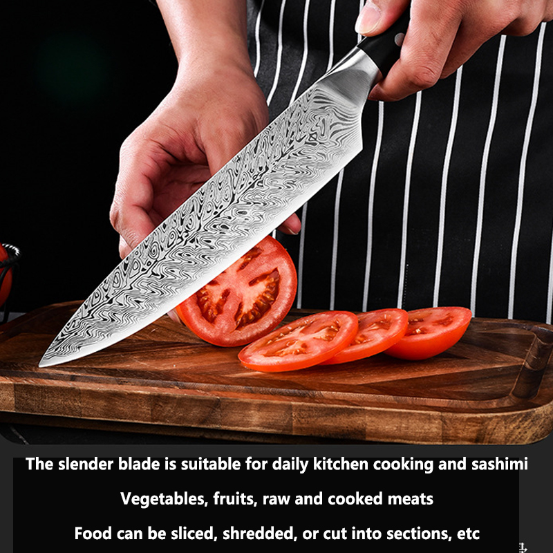 Damascus pattern kitchen knife - Wok Carbon Steel ulasan dan harga