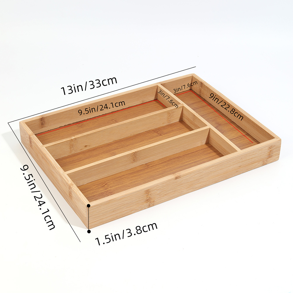 Bamboo Cutlery Divide Storage  - Home Cooking Recipes ulasan dan harga