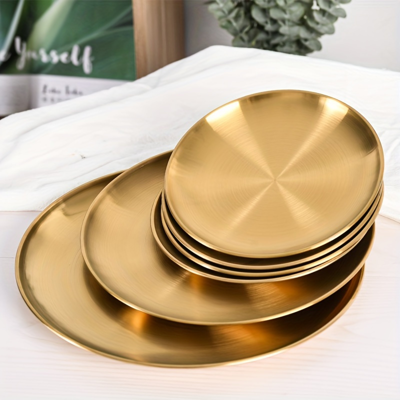 2pcs, Golden Pizza Plates, Sta - Home Cooking Recipes ulasan dan harga