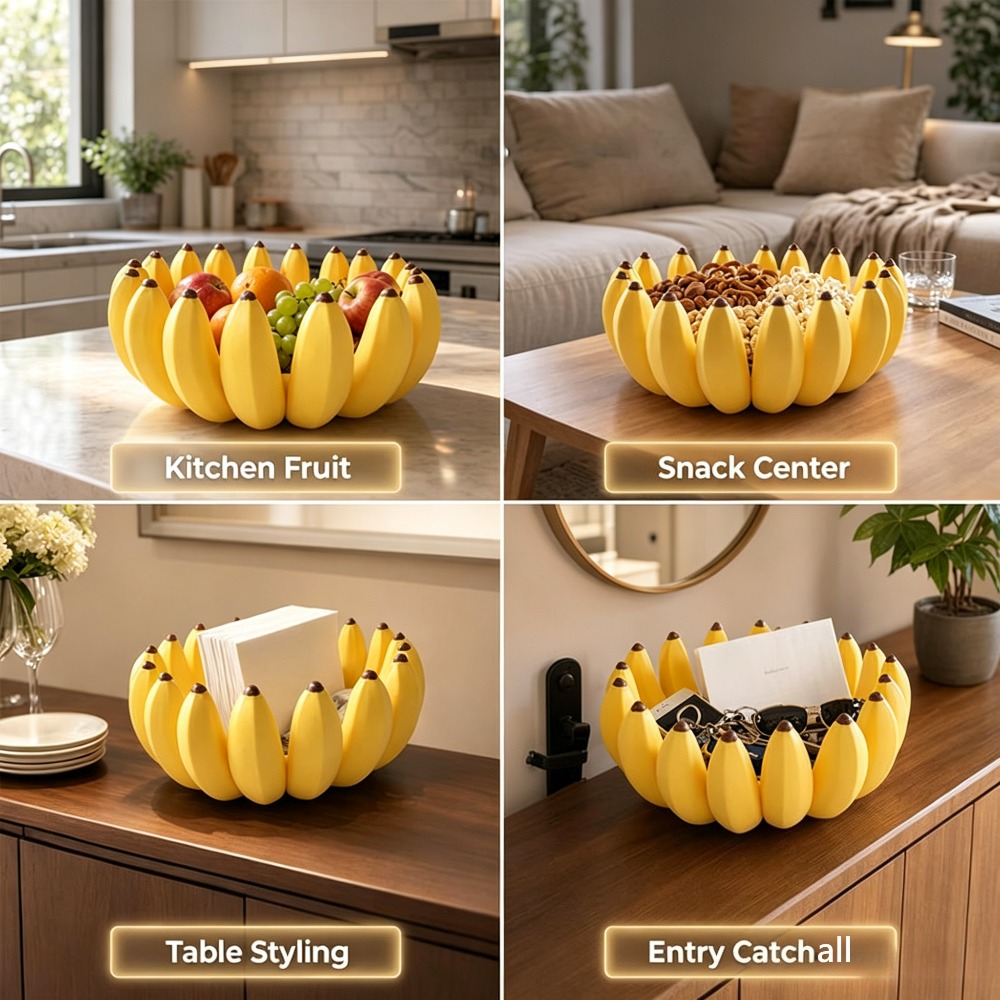 Banana Shape Fruit Bowl Snack  - Home Cooking Recipes ulasan dan harga