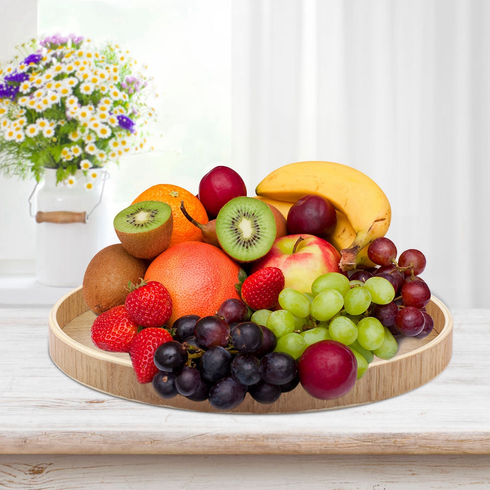 Wooden Serving Tray Tea Plate  - Home Cooking Recipes ulasan dan harga